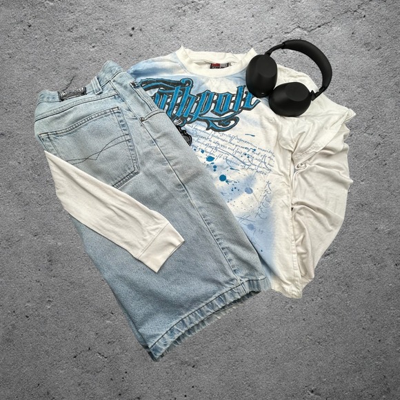 Southpole Other - Vintage Southpole Graphic T-Shirt M Blue White Cloud Wash Y2K Skater Streetwear